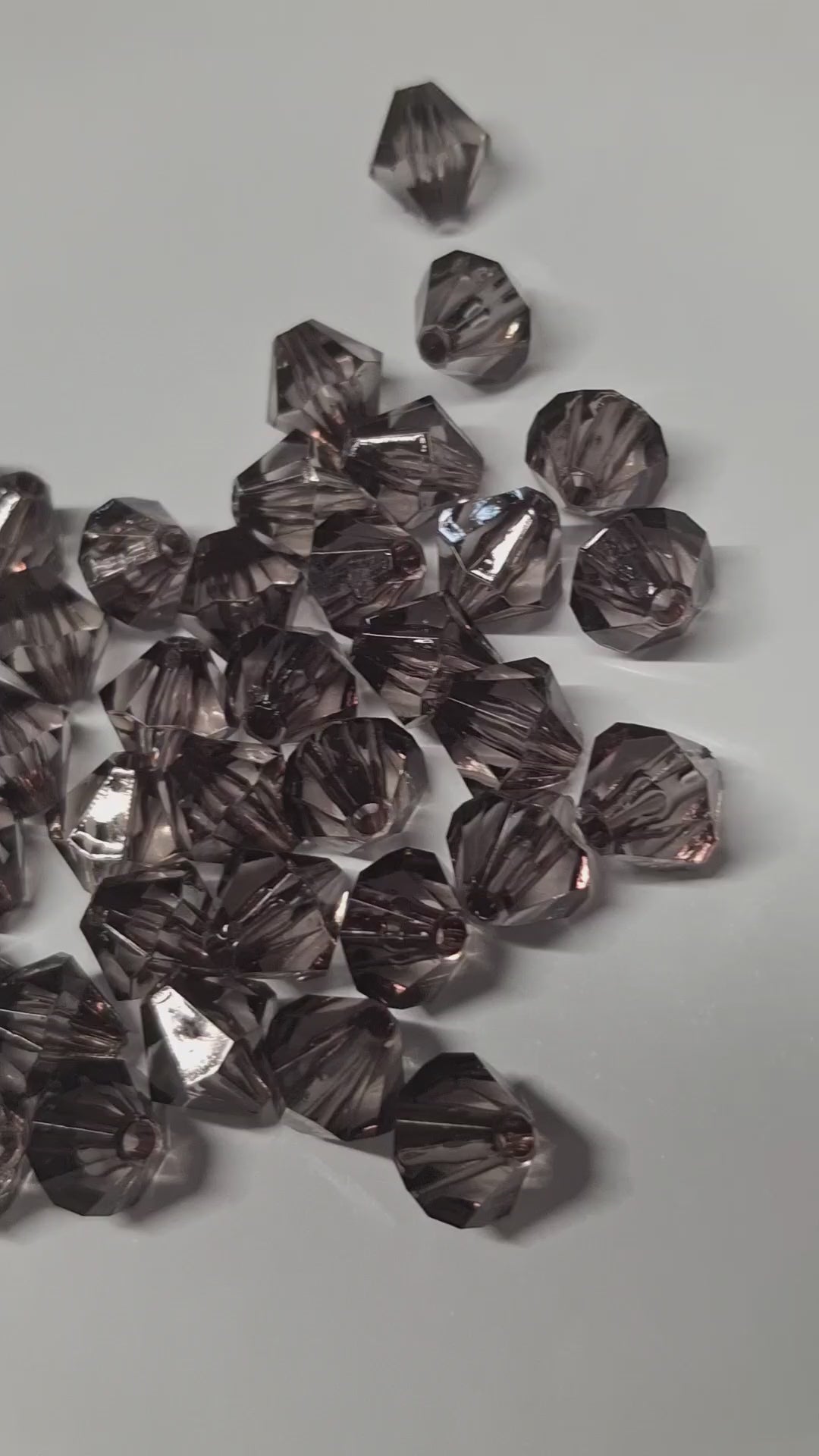 10mm Dark Grey Rhombus Acrylic Beads