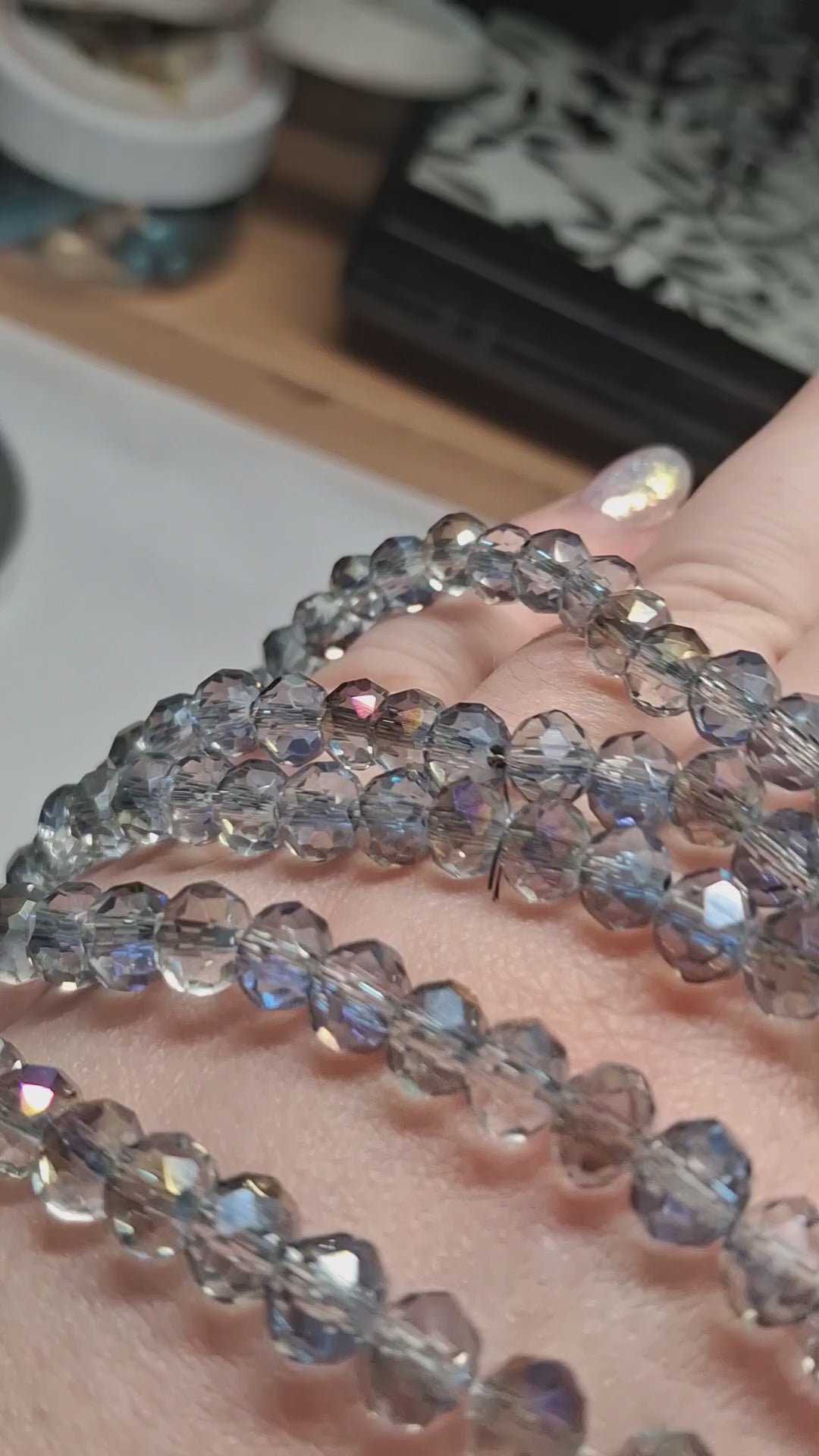 6mm Grey Violet Glass Beads