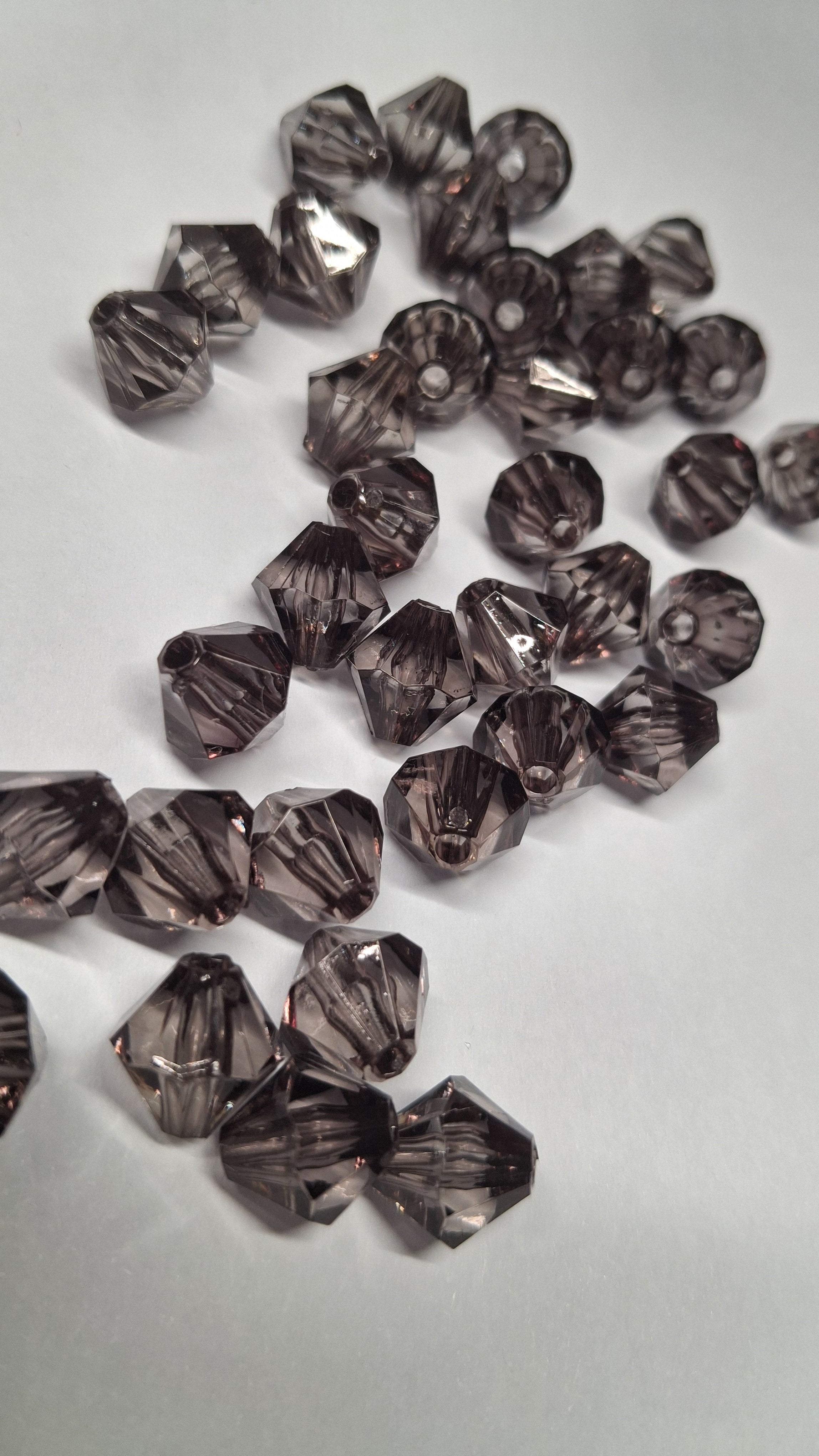 10mm Dark Grey Rhombus Acrylic Beads