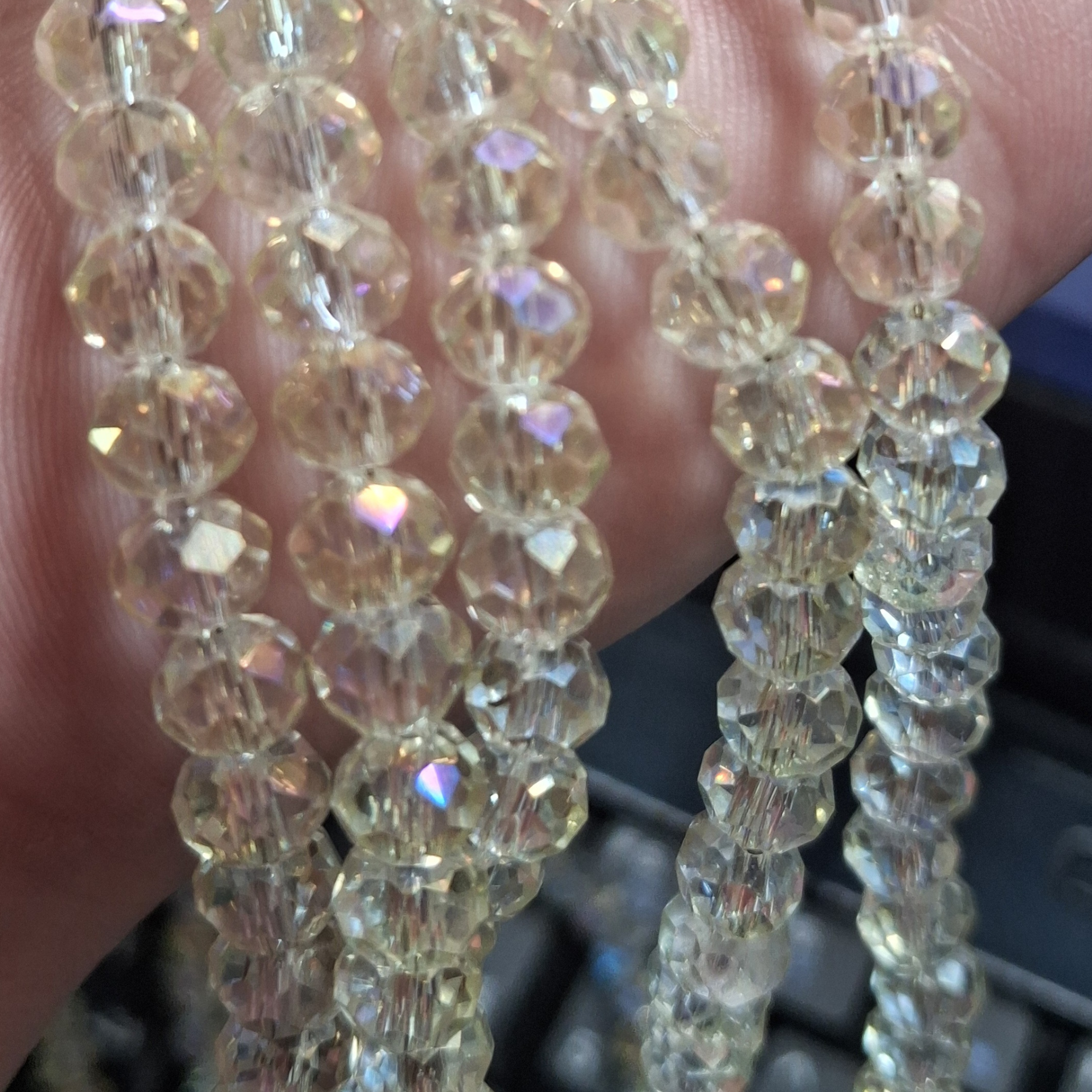 6 mm Clear Ab yellow Beads, Crystal beads