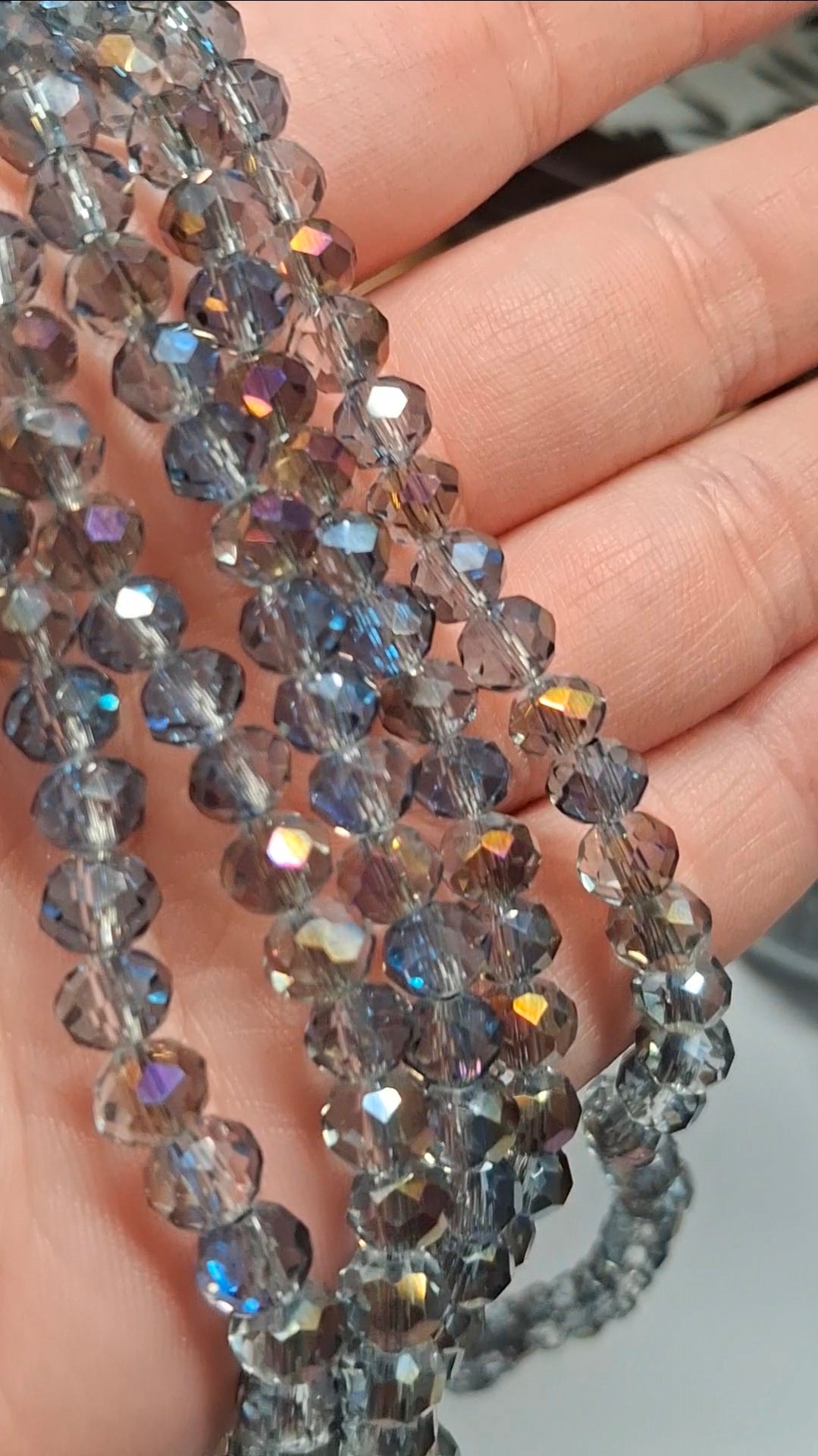 6mm Grey Violet Glass Beads