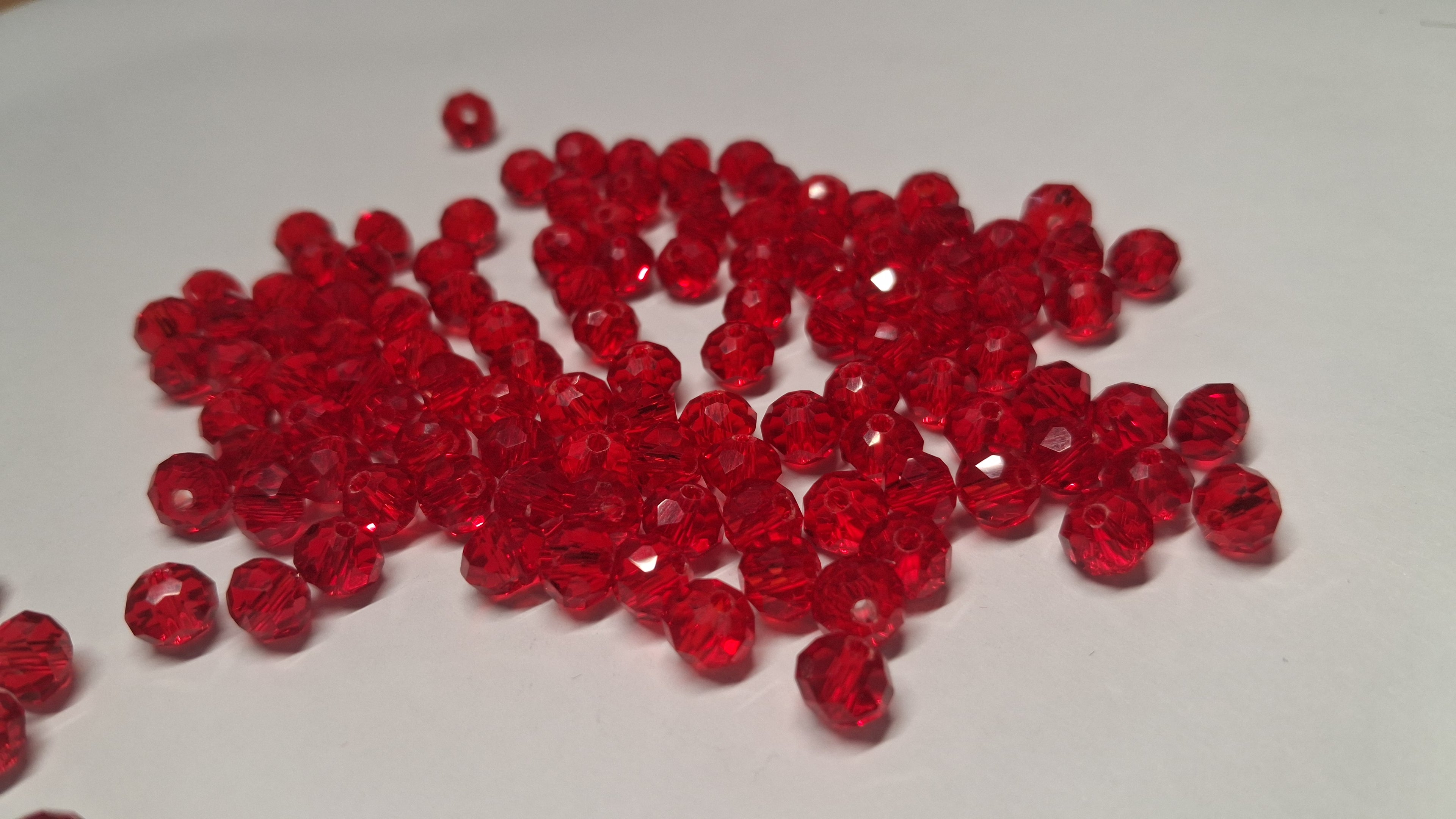 6 mm Red Dark Glass Bead