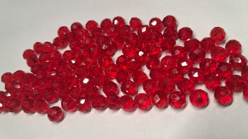 6 mm Red Dark Glass Bead